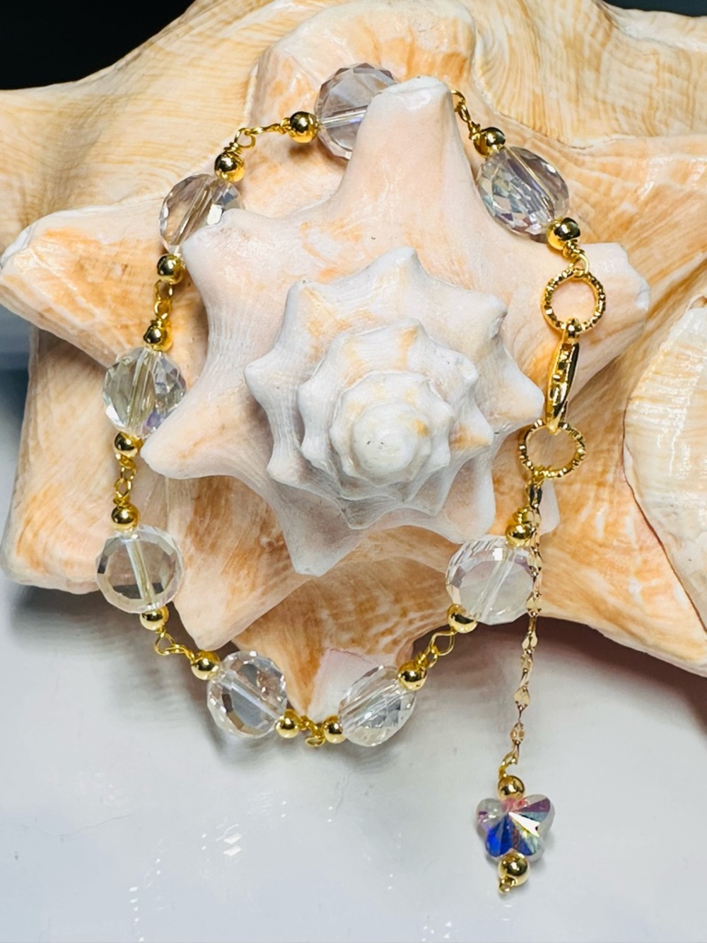 AB Crystal Beaded ARTISAN CHAIN Bracelet